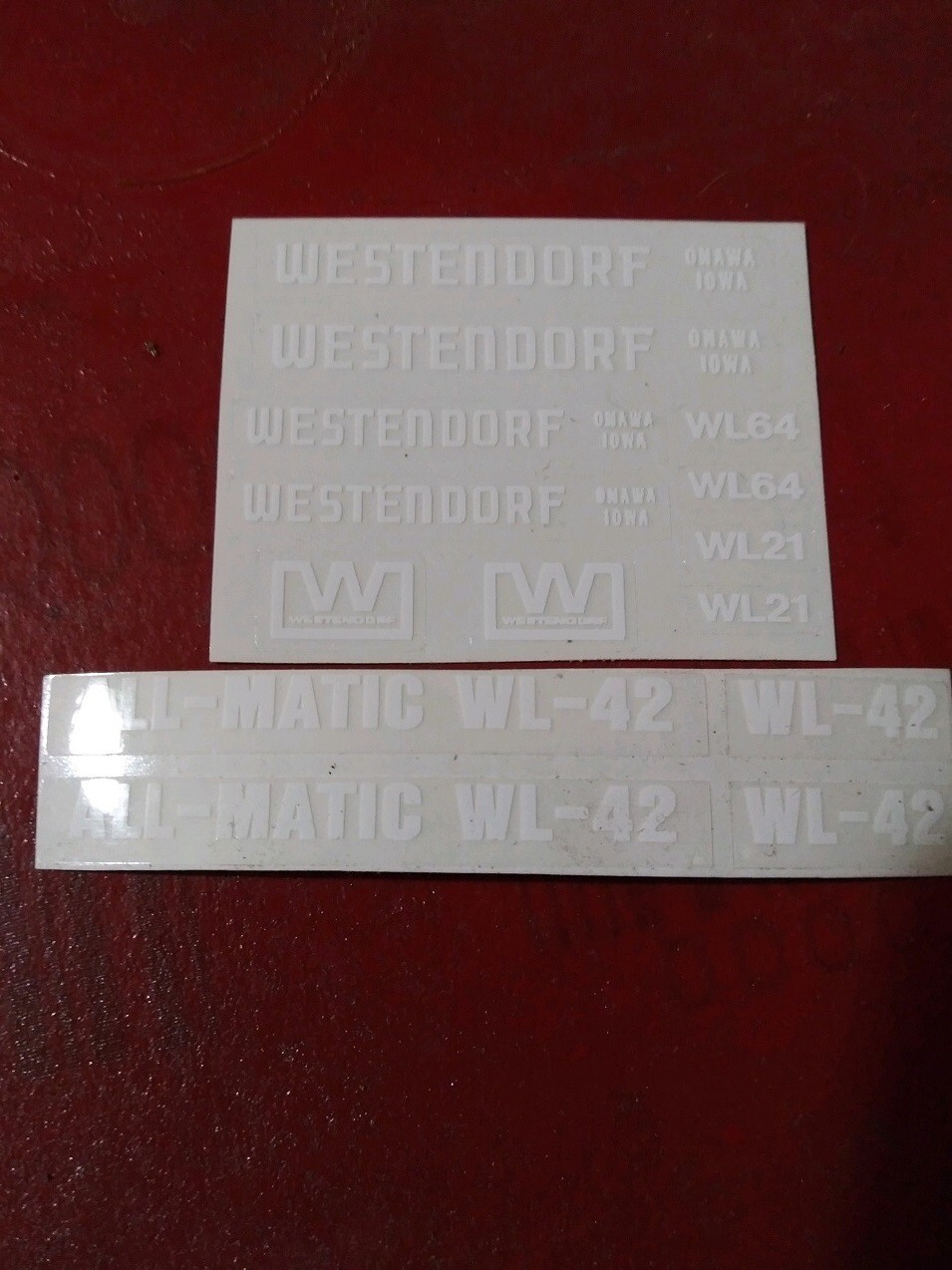 Westendorf ALL-MATIC WL-42 1/16th scale Loader decals
