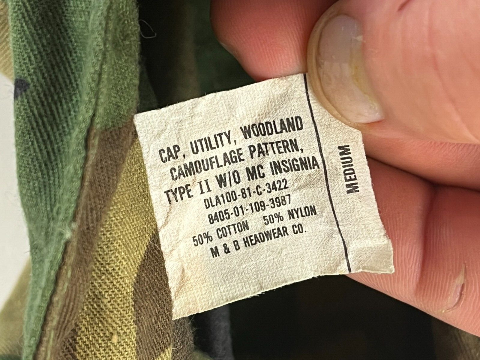 Genuine Camouflage Military Cap Hat Typer II 2 Utility Woodland DLA100 81c3422