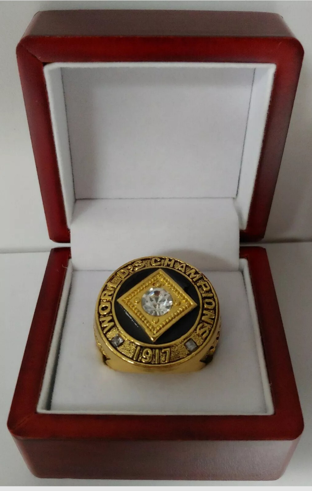 Joe Jackson - 1917 Chicago White Sox World Series Ring With Wooden Display Box