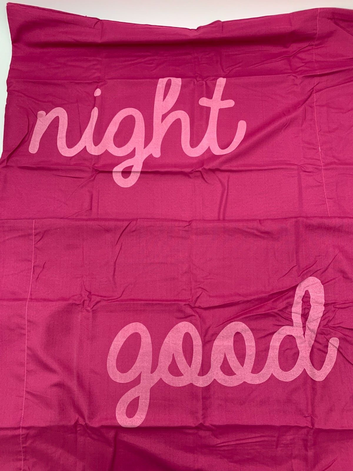 Rue Decor Good Night Pillowcase Pair S/ 2 Pink Standard H428