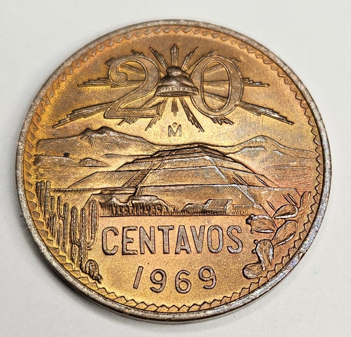 1969 Mexico 20 Centavos - Mexican Coin - Bronze - World Coin - L3