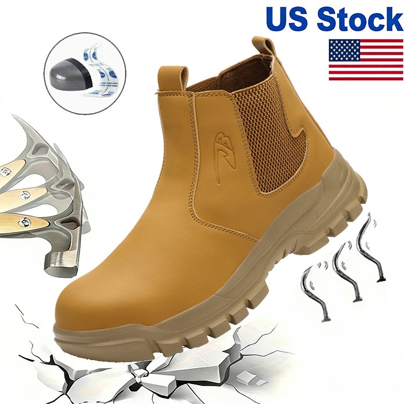 Mens Steel Toe Work Boots Waterproof No Slip Industrial Safety Shoes Size 8-12