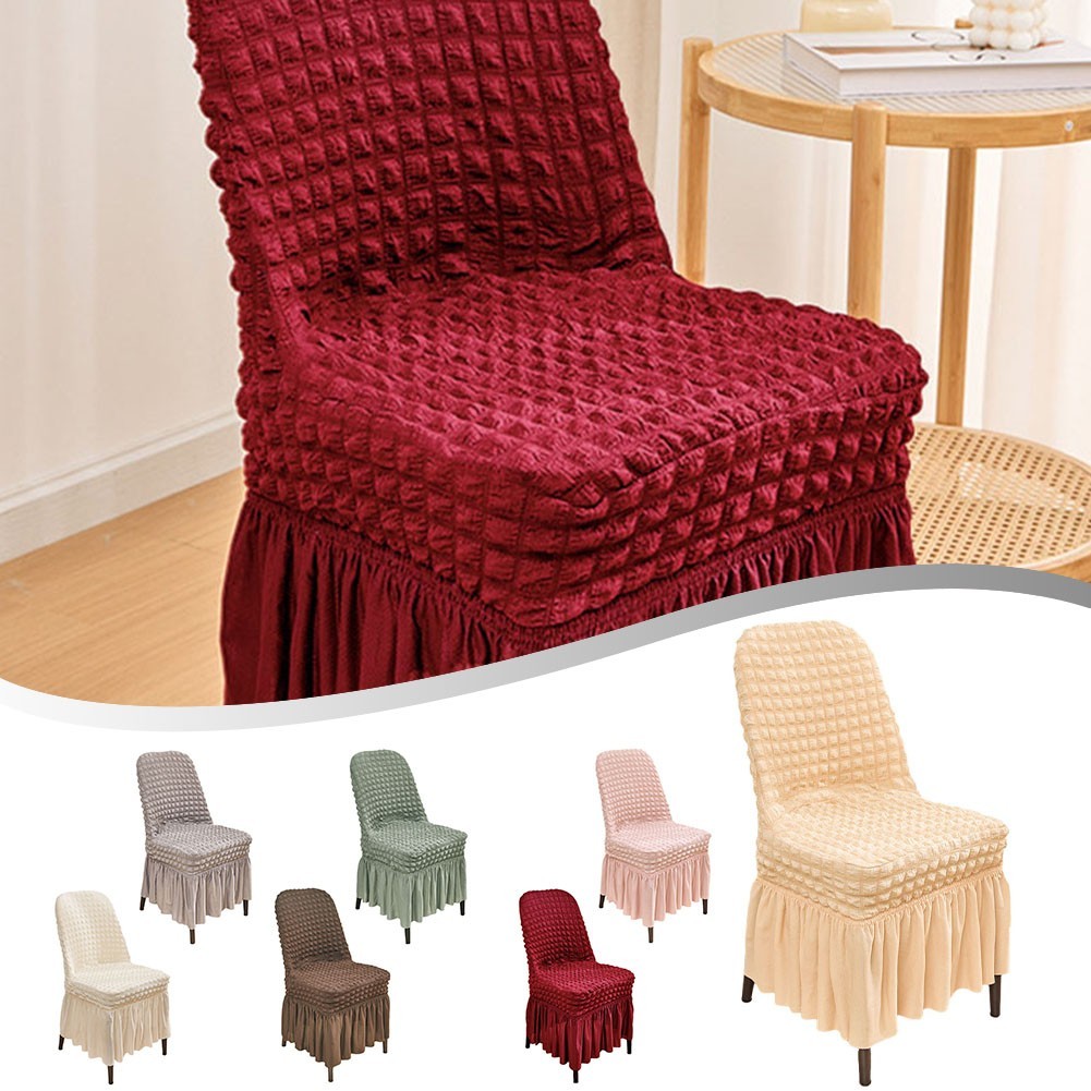 Dark Coffee Chair Cover Seersucker Gray Three-dimensional White Comfortable
