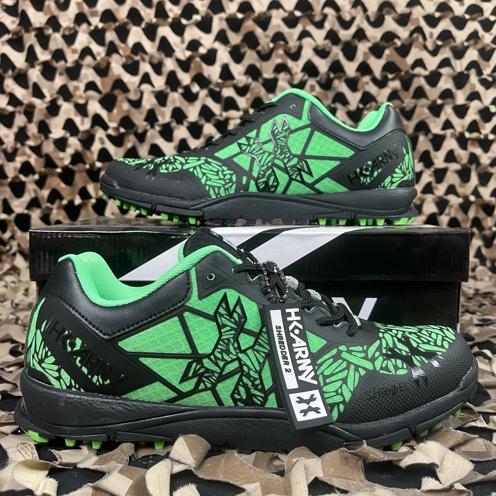NEW HK Army Shredder 2 Paintball Cleats - Black/Green - 13