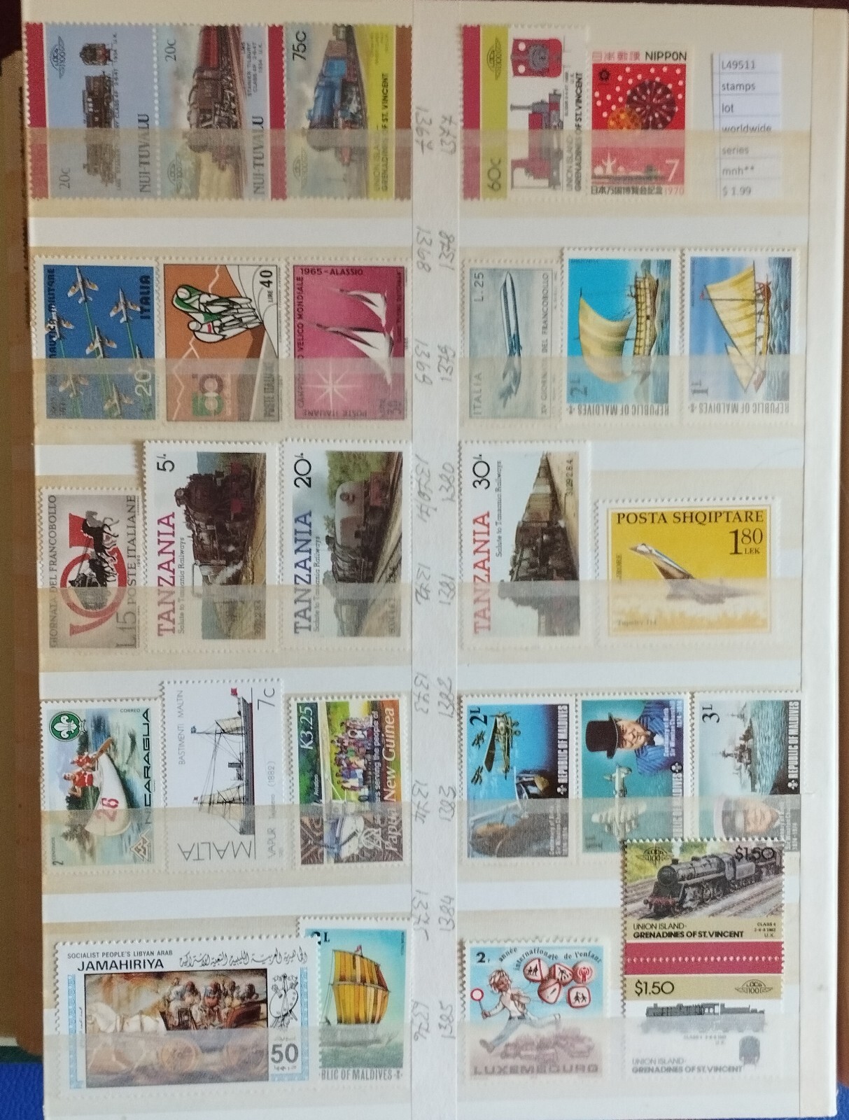 STAMPS LOT WORLDWIDE SERIES TRANSPORT MNH**  (L49511)