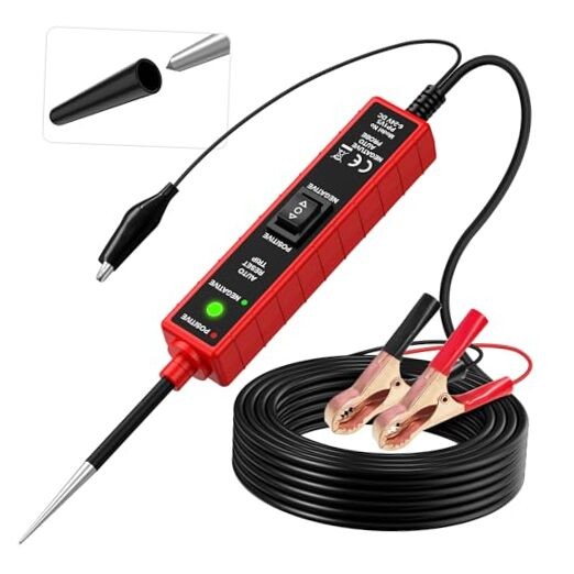 Power Circuit Probe Tester, 6-24V DC Automotive Test Light 12 Volt with 13 ft
