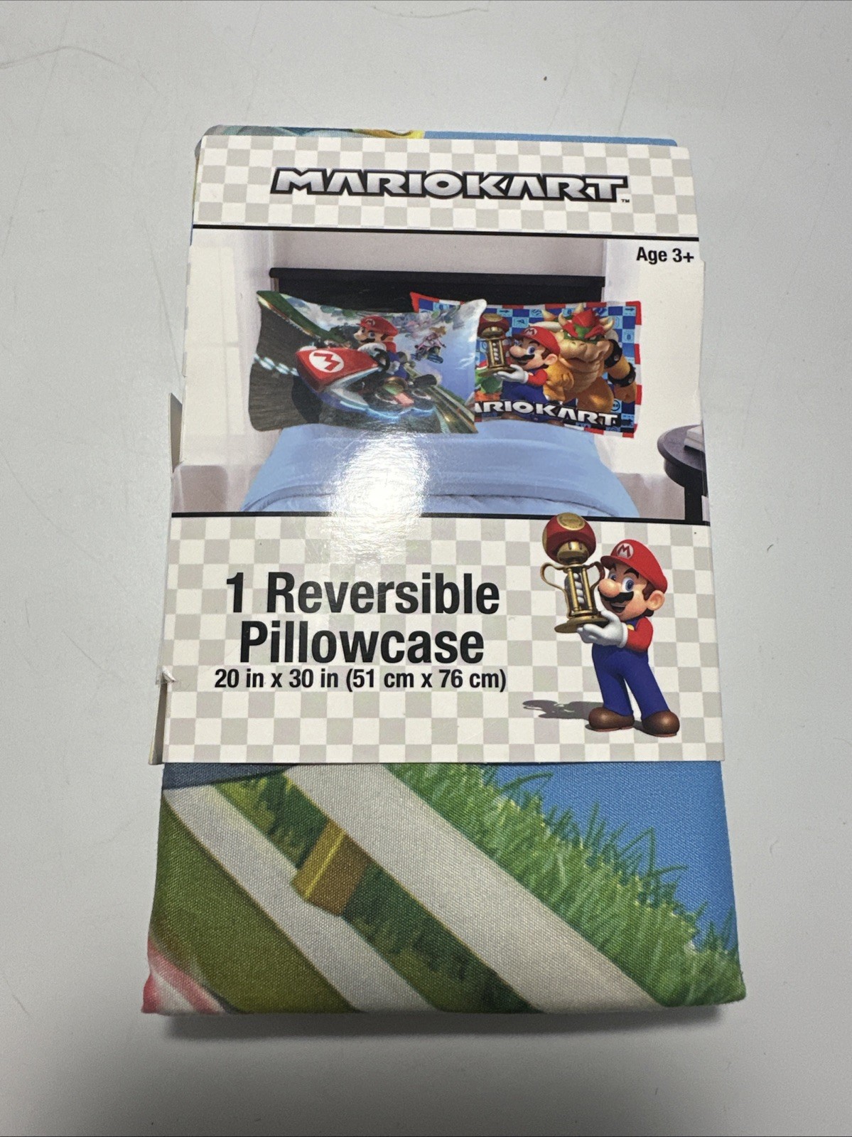 (#36). Nintendo Mario Kart  Super Race (1) Reversible Pillowcase - Brand New!