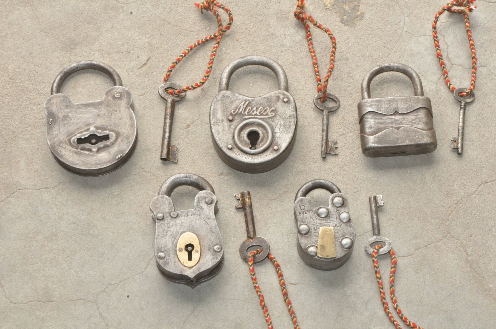 5 Pc Vintage Iron Handcrafted Fine Quality Solid Padlocks, Germany