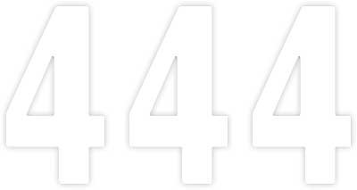 Factory Effex Pro Numbers 7in. - No. 4 - White - 02-4354