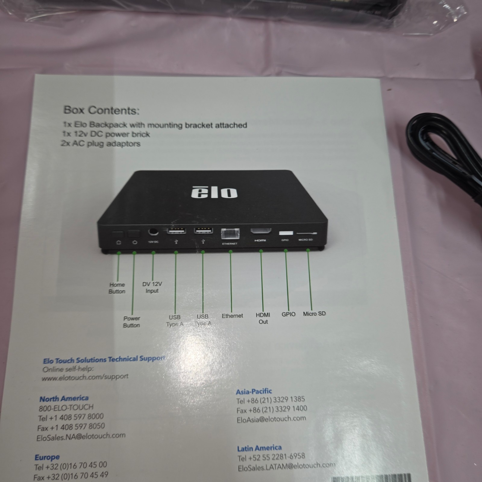 Elo EloView Engine E901355 Android Computer Box Kit w/ Power Adapter Tested