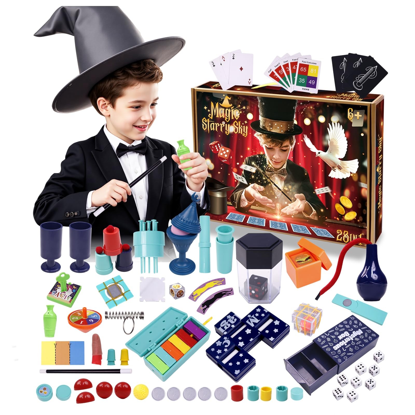 Magic Kit - 250+ for Beginner Tricks Show with Small, Colorful