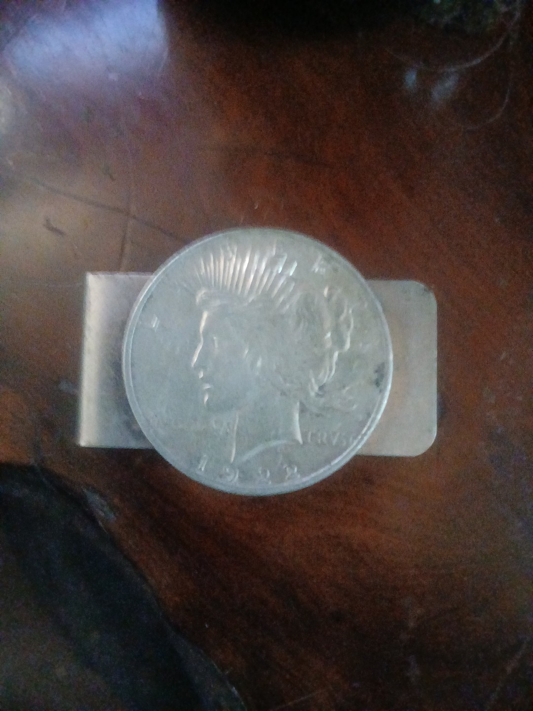 1922 Silver Peace Dollar Money Clip , Fancy Way To Hold Your Cash  Free Shipping
