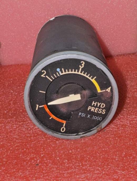 U.S. Gauge Aircraft Hydraulic Pressure Indicator Gauge 0-4000 psi VIL-0C7B yb6/7