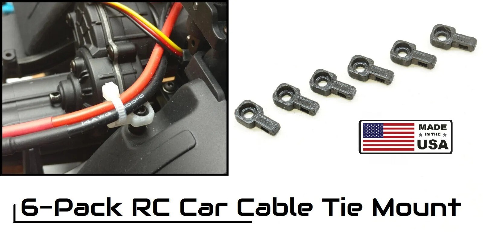 RC Car Wire Management - Cable Tie Screw Mount for Small Zip Ties