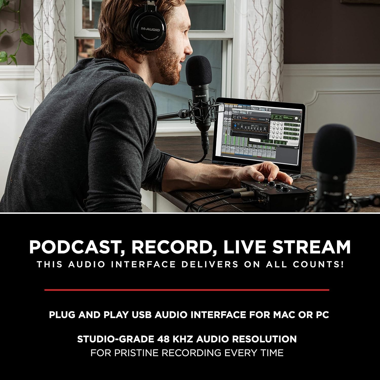 Professional Audio Interface for Musicians and Podcasters with 20kHz Response