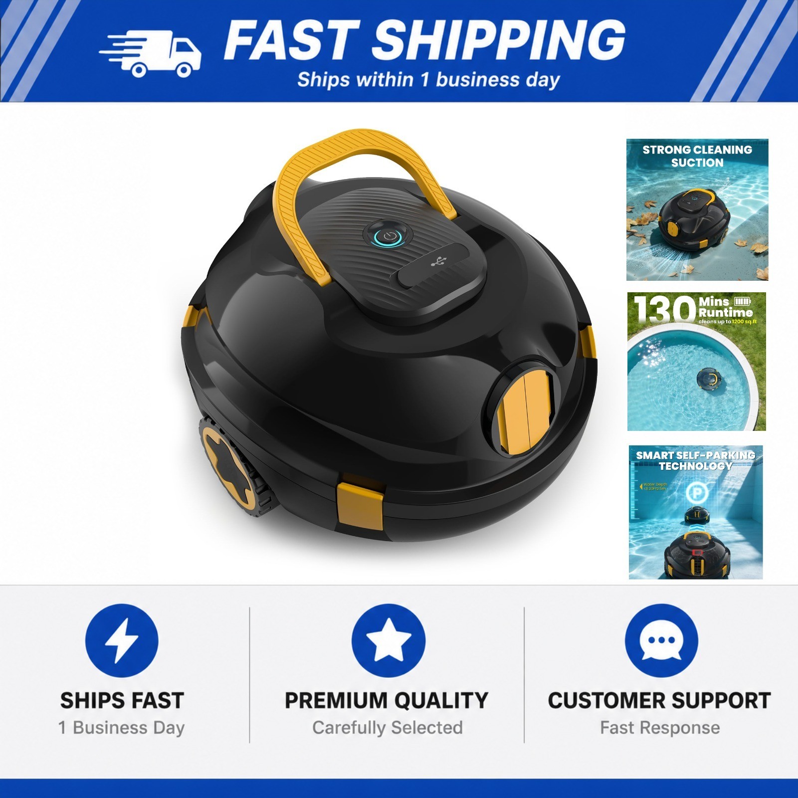 Y20 Robotic Pool Cleaner, Cordless Pool Vacuum for Above & Inground Pools | 130