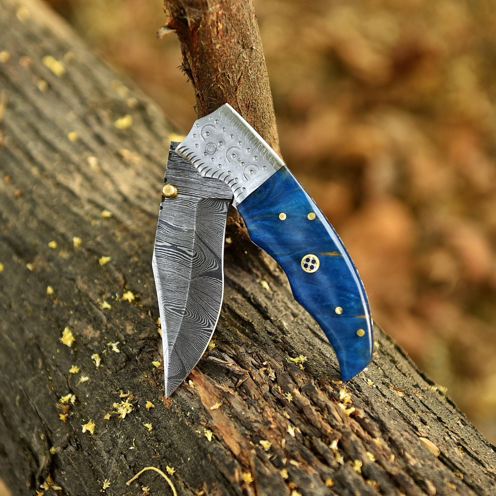 Handmade Damascus Folding Blade Pocket Knife Tactical -Hunting Skinner Best Gift
