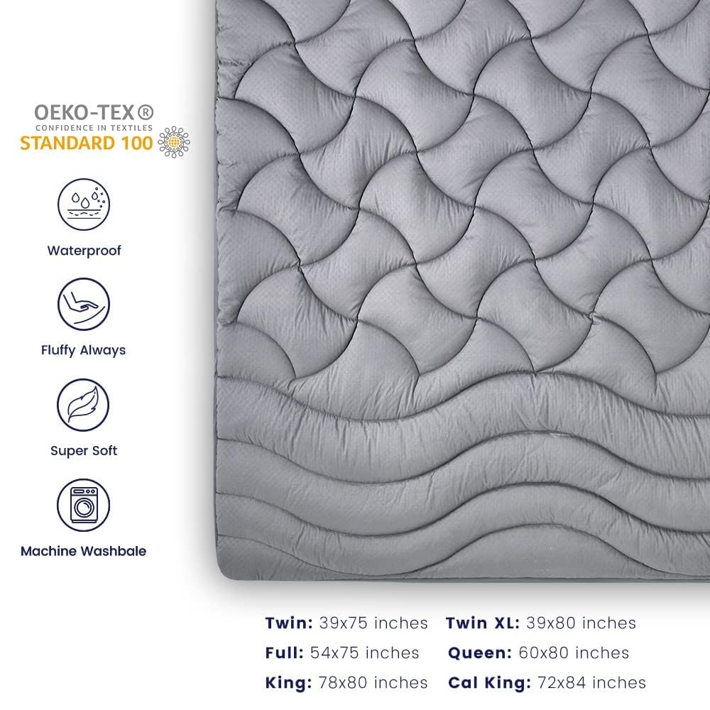 SLEEP ZONE Waterproof Twin XL Mattress Pad, XL, Pad