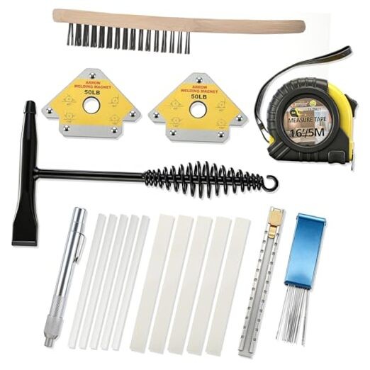 18 Pcs Welding Tools Kit Slag Removal Accessories Set 10.5" Chipping Hammer