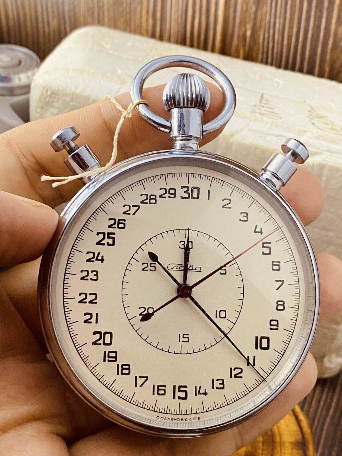 1960s SLAVA Soviet SPLIT CHRONOMETER stopwatch stop watch #8355