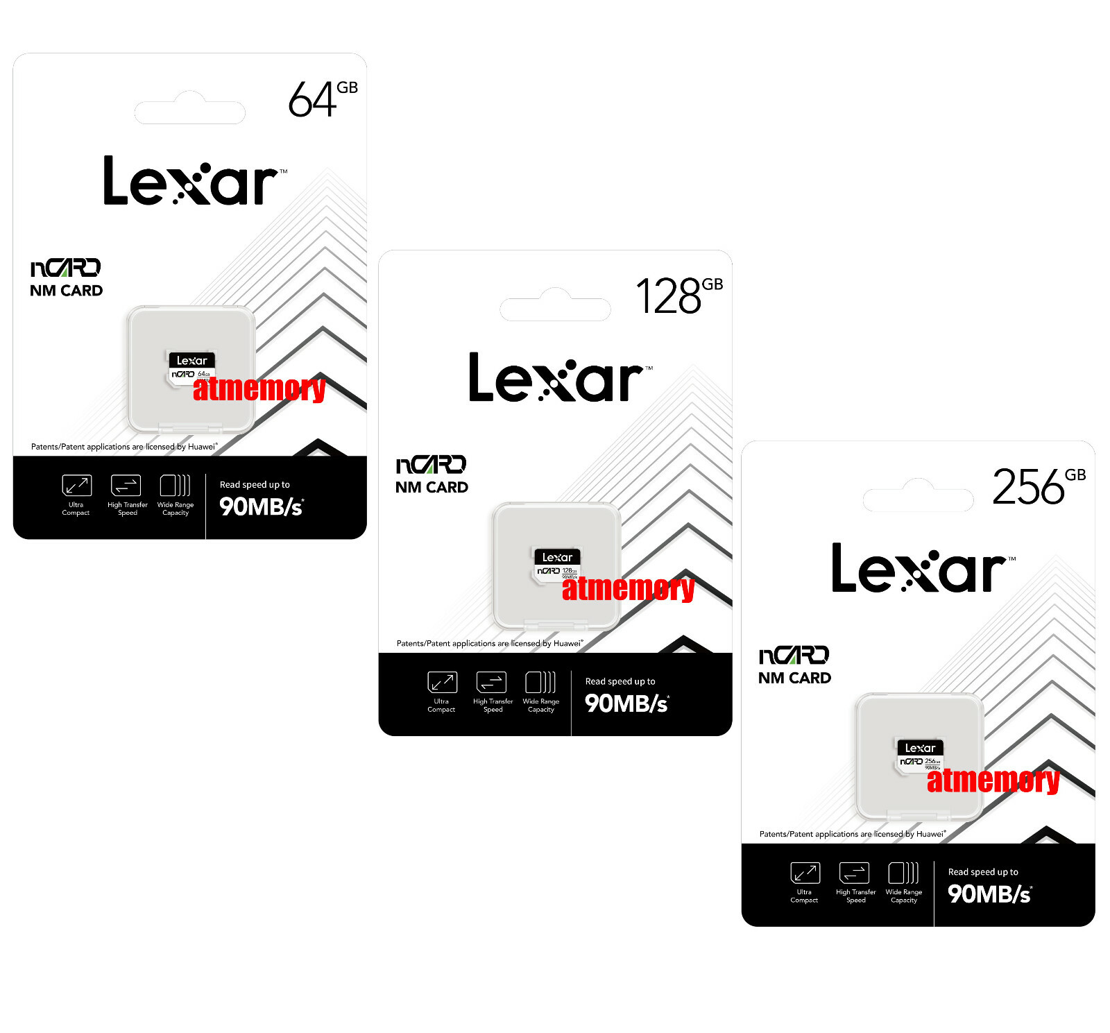 Lexar ncard 64GB 128GB 256GB NM Card Nano Memory Card for Huawei 90MB/s