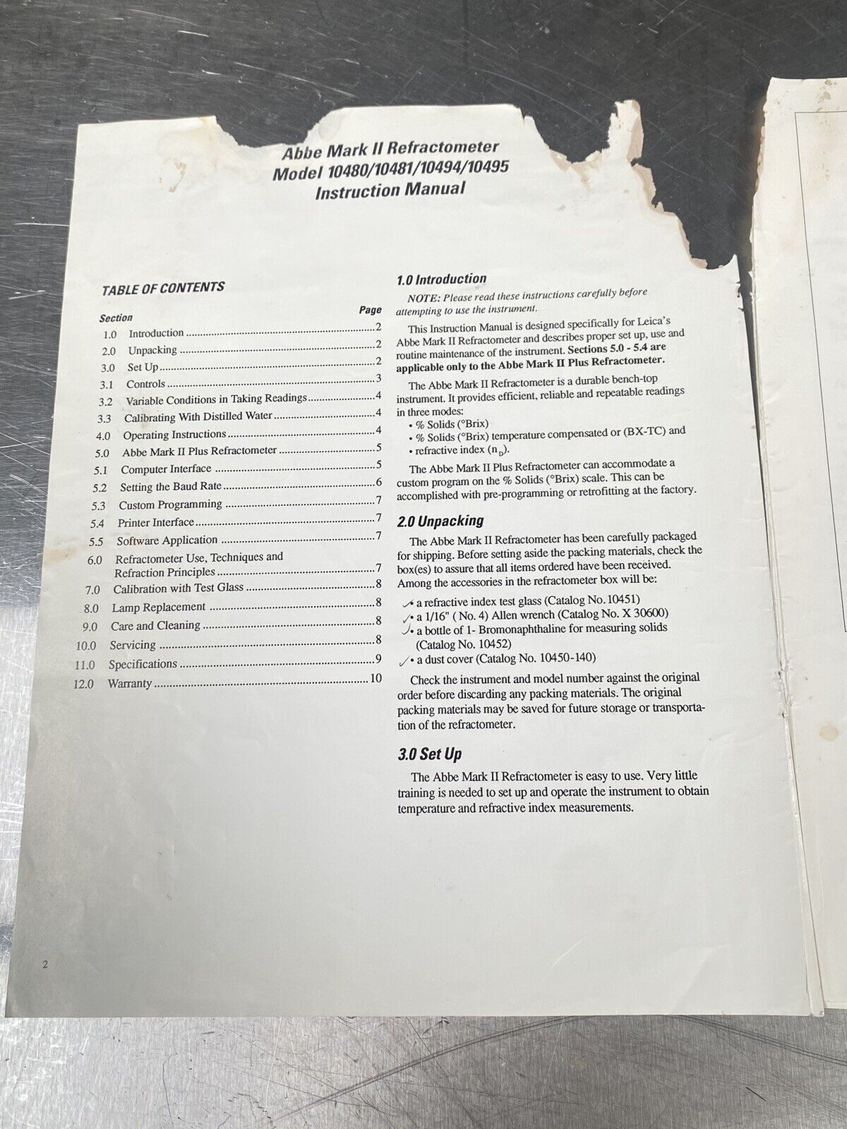 Leica Abbe Mark Refractometer - Users Manual/Instructions Book