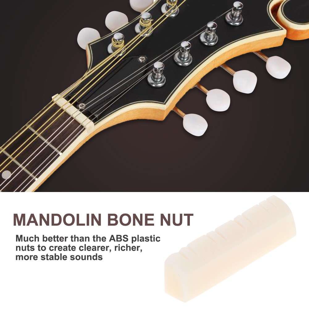 3Pcs Mandolin Bone Nuts Durable String For 8 String Instrument Repair EBTJ