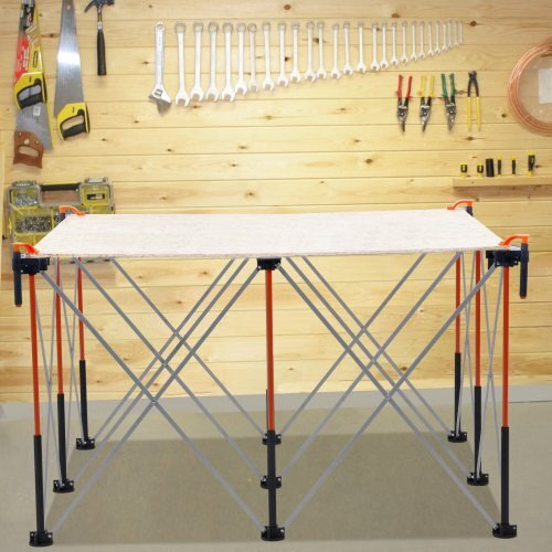 Portable Folding Workstand, 4.15 x 4.15 ft Collapsible Workbench, 3500 lbs Weigh