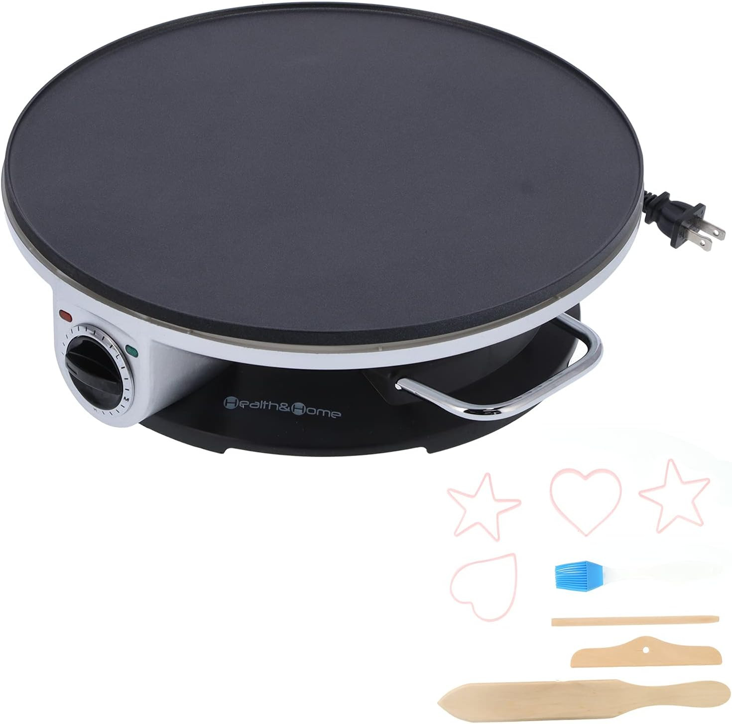 Non-Stick Electric Crepe Maker with Temp Control for Perfect Snacks
