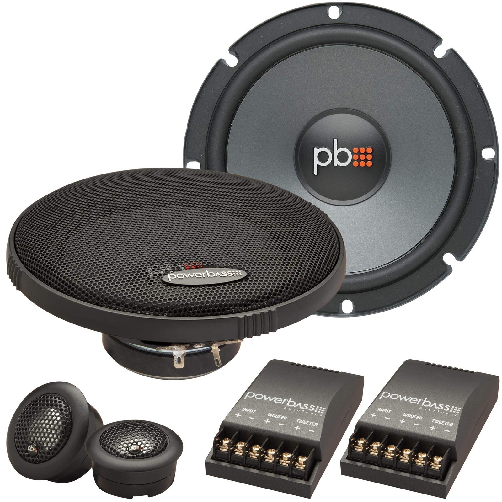 PowerBass OE-6C - 6.5" Component Speaker System - 2-Ohm - Pair gray