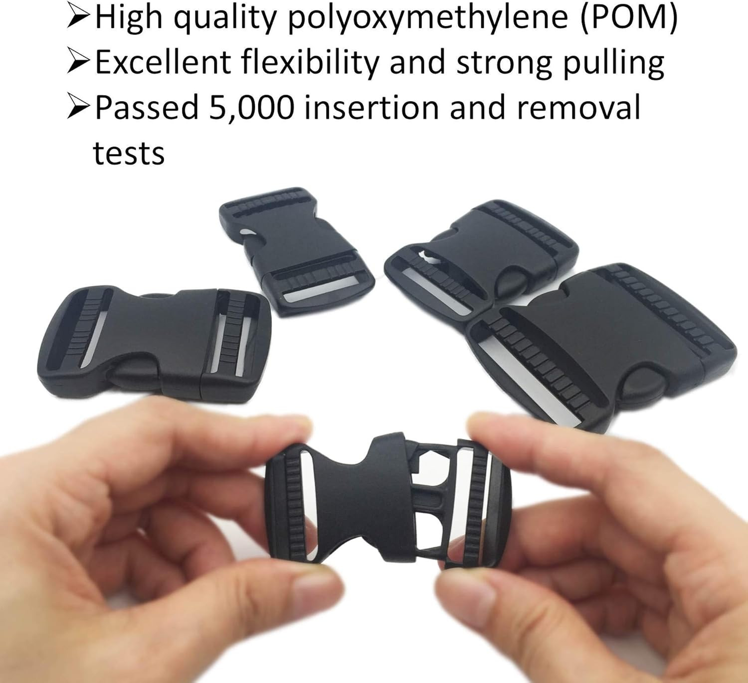 10 Set 1 Inch Flat Dual Adjustable Plastic Quick Side Release Plastic Buckles an