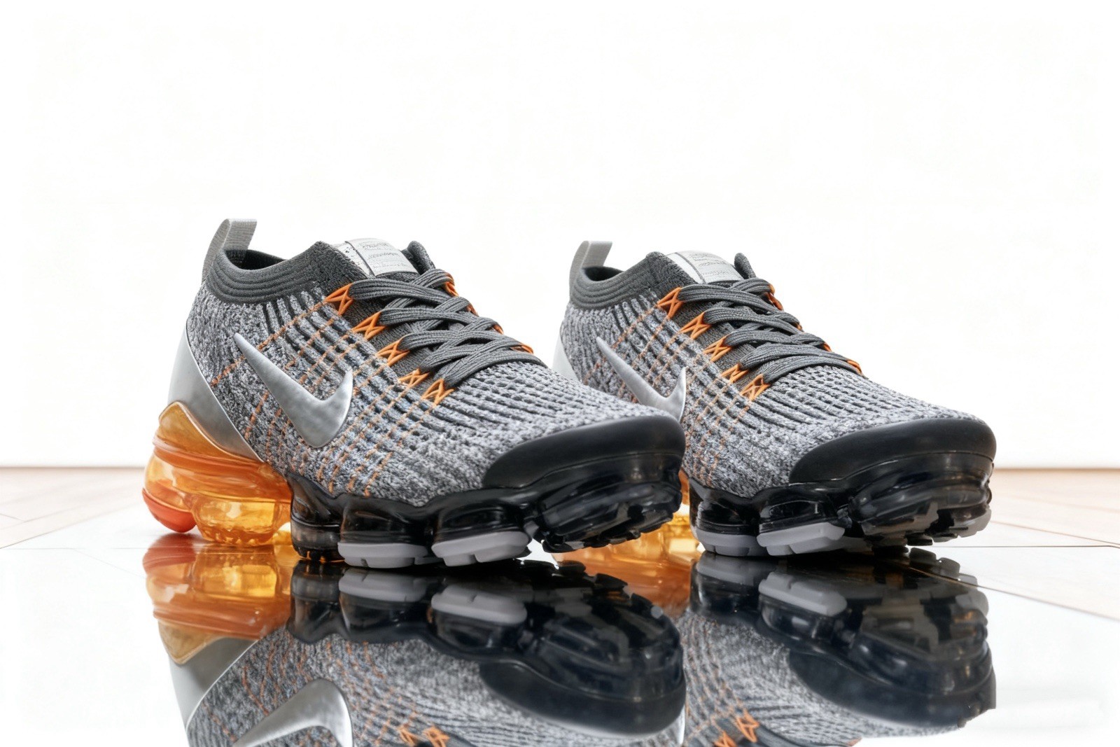 🔥New Nike Air Vapor Max Flyknit 3 grey-orange men's shoes free shipping