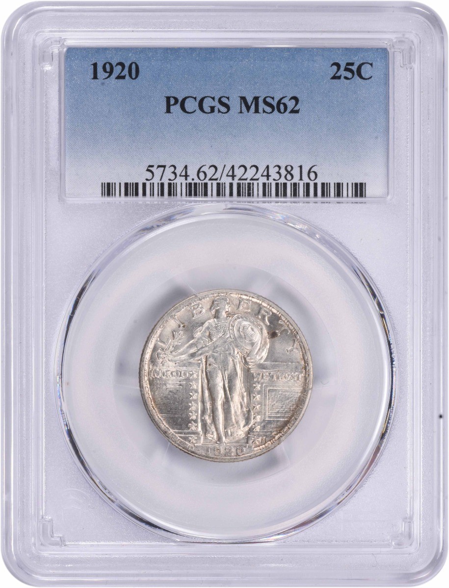 1920 Standing Liberty Silver Quarter Obverse Clash E FS-401 MS62 PCGS