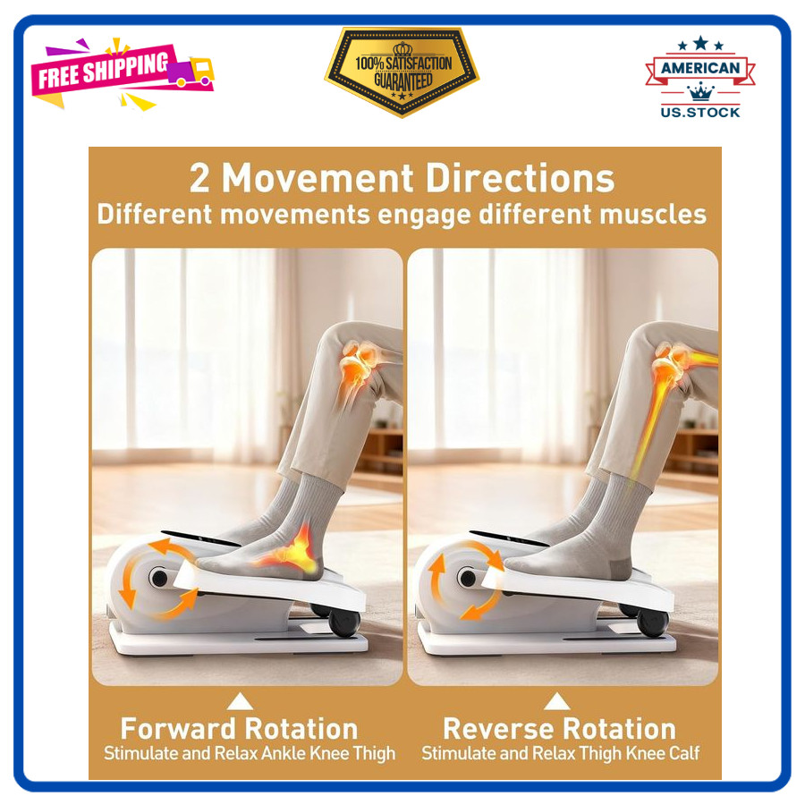 Under Desk Electric Elliptical Exercise Machine 15 Speed Seated Leg Exerciser
