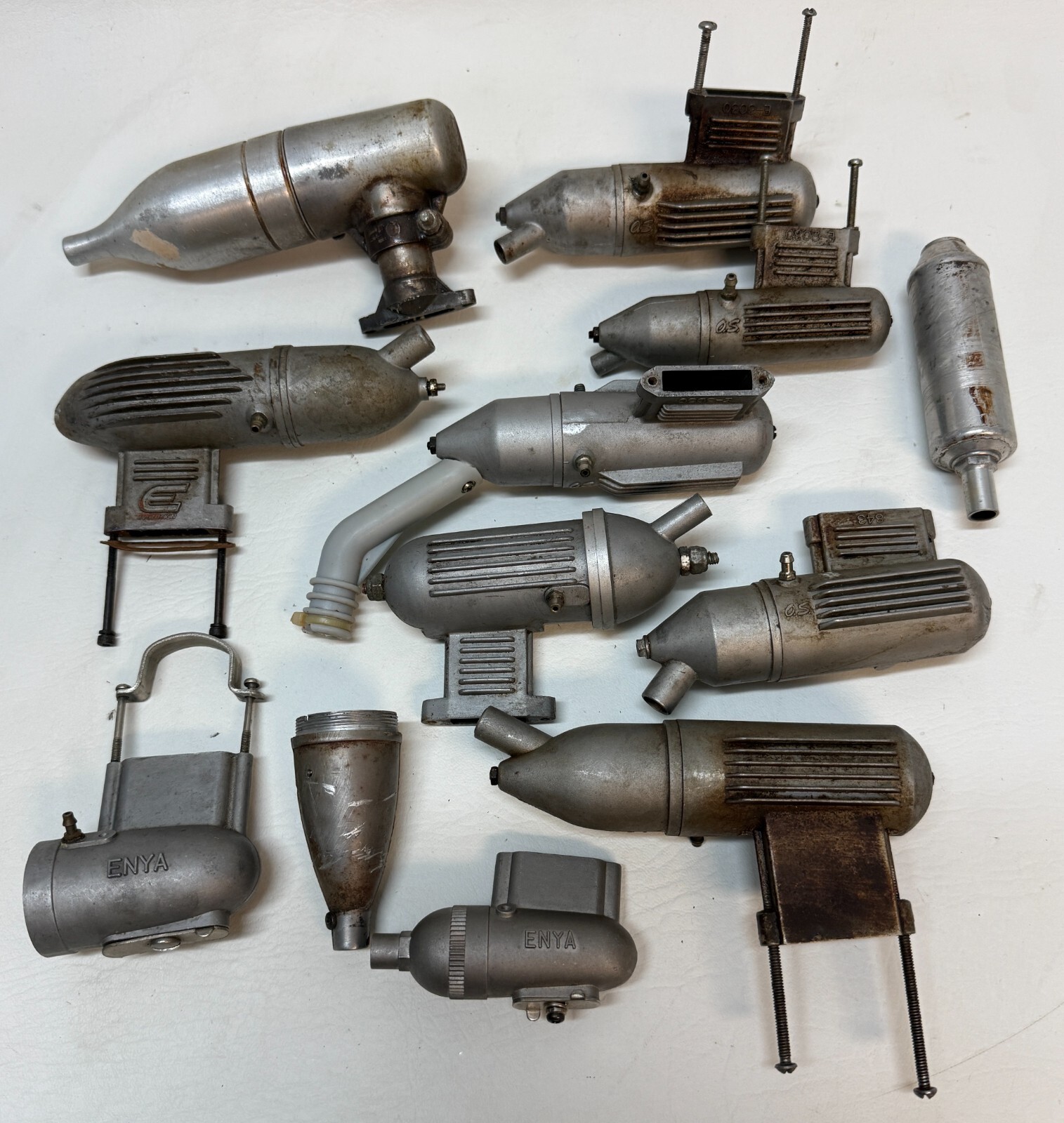 Mixed Lot of Vintage Model R/C Helicopter Airplane Engine Mufflers Exhaust PARTS