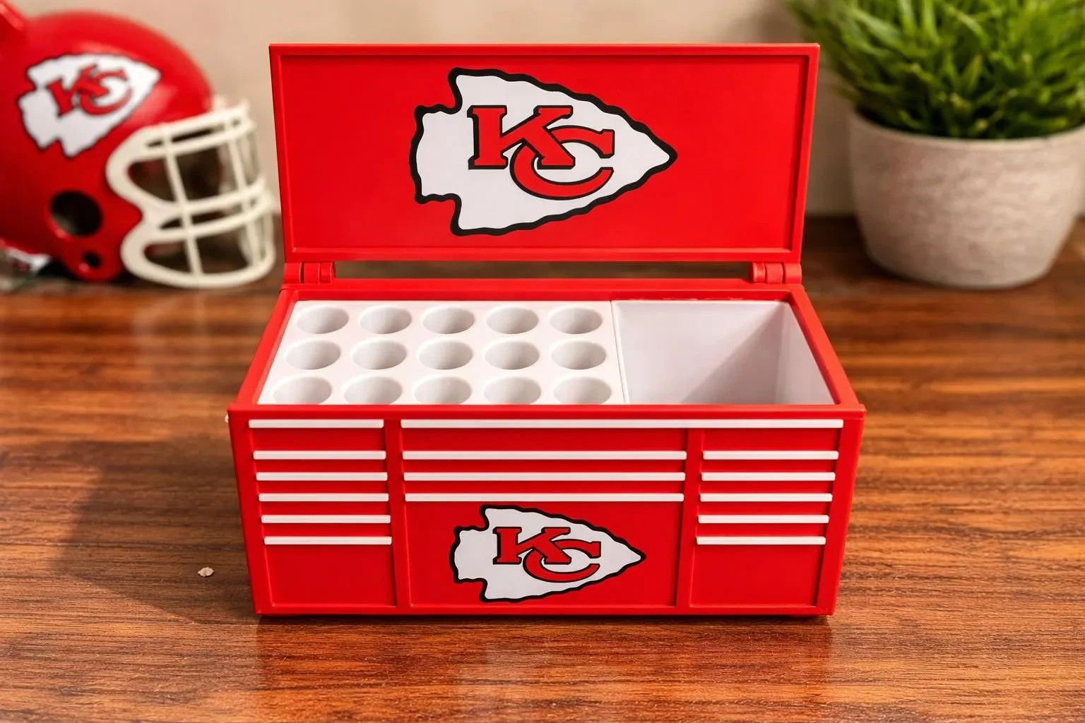 KC Chiefs Inspired Mini Toolbox Organizer - Desk Organizer