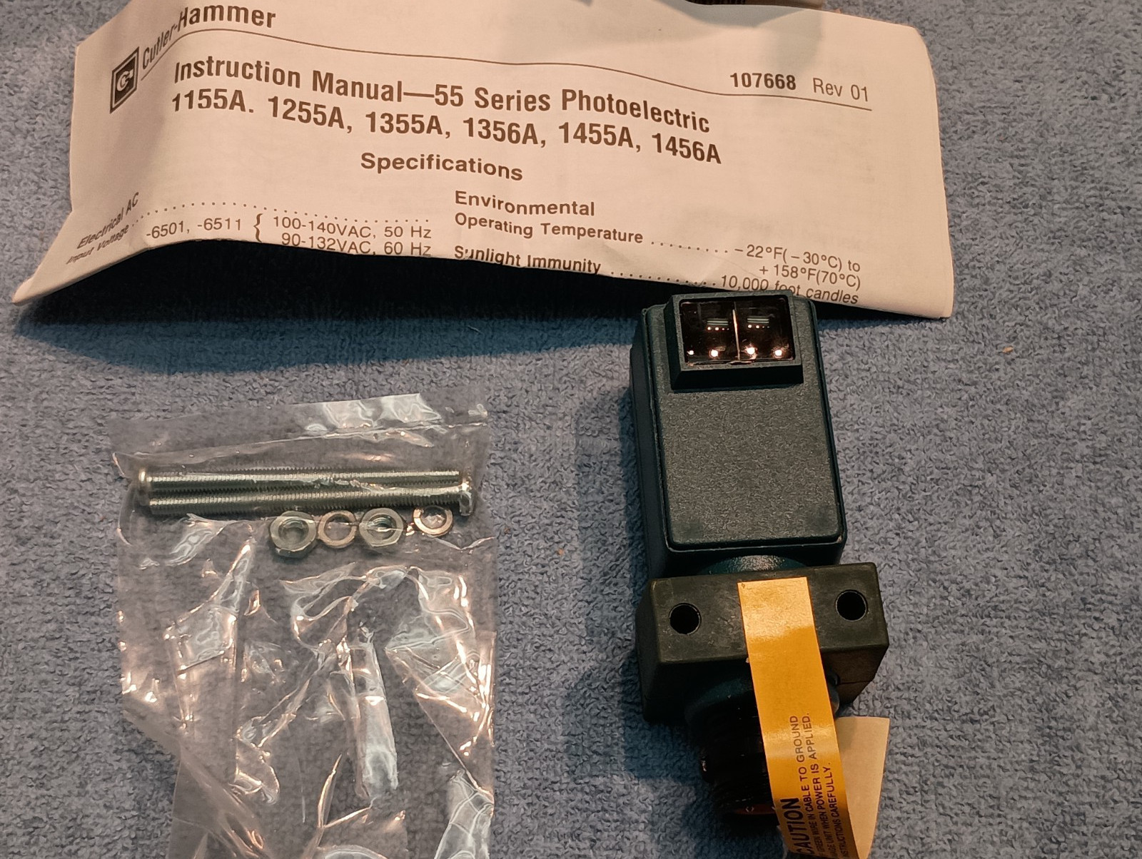 CUTLER-HAMMER PHOTOELECTRIC THRU-BEAM DETECTOR 100 FT SER. A1  1255A-6501