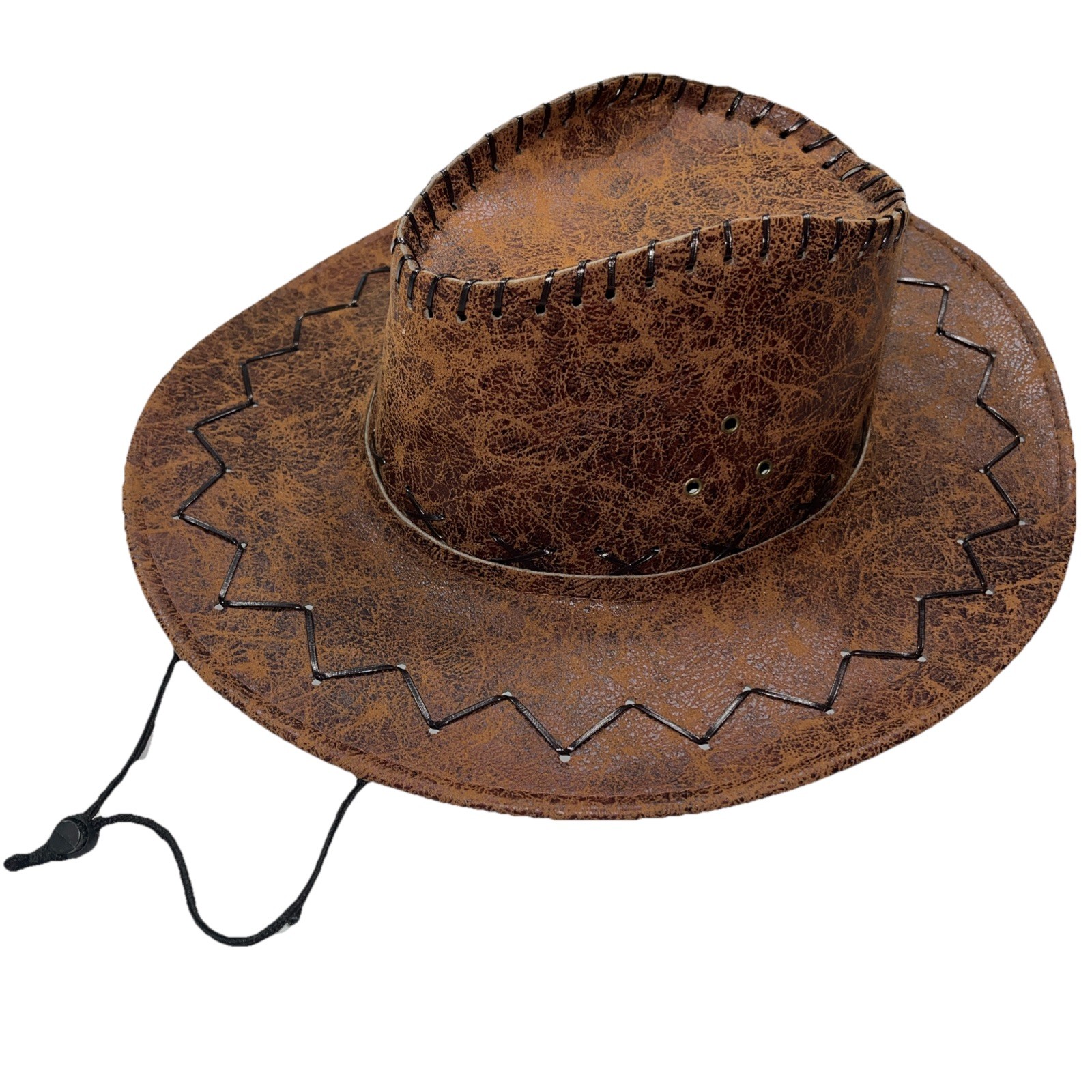 Western Cowboy HAT 23” Toy Story Woody Costume, Adult Chin Strap Weathered Look