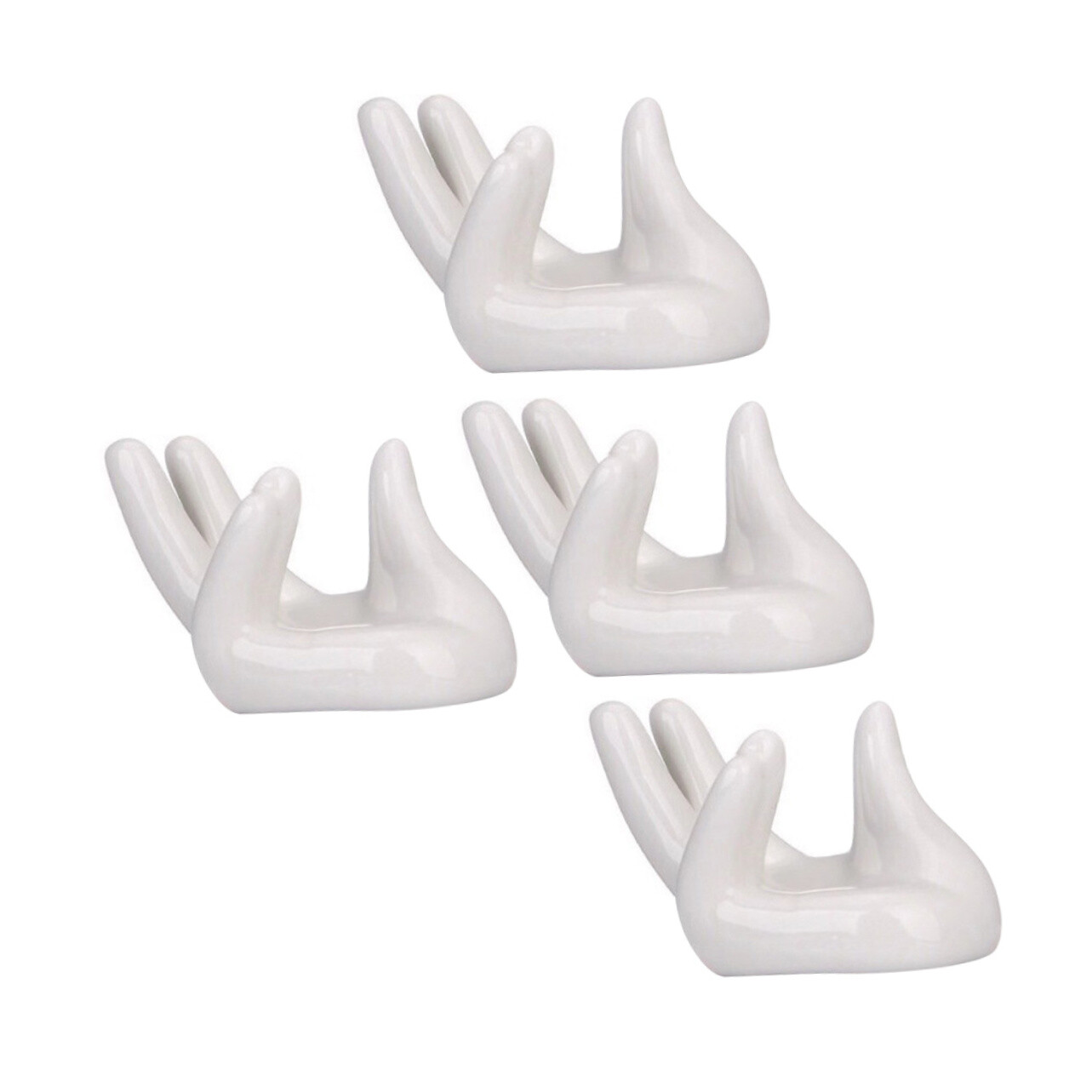 4 Pcs Ceramic Hand Shaped Ocarina Stands Musical Instrument Holders