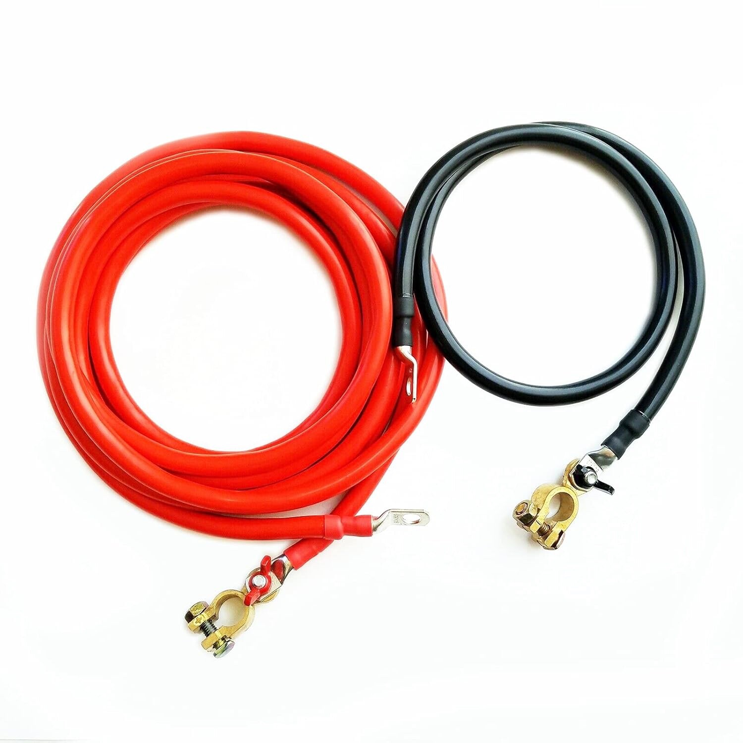 Battery Relocation Kit , 2  AWG Cable, Top Post 8 FT RED / 4 FT BLACK,USA MADE
