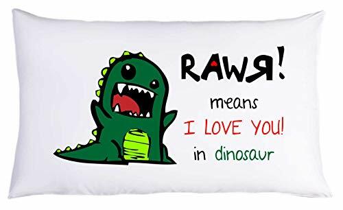 RAWR means I LOVE YOU in dinosaur Pillowcase Valentines Day Birthday Wedding Gif