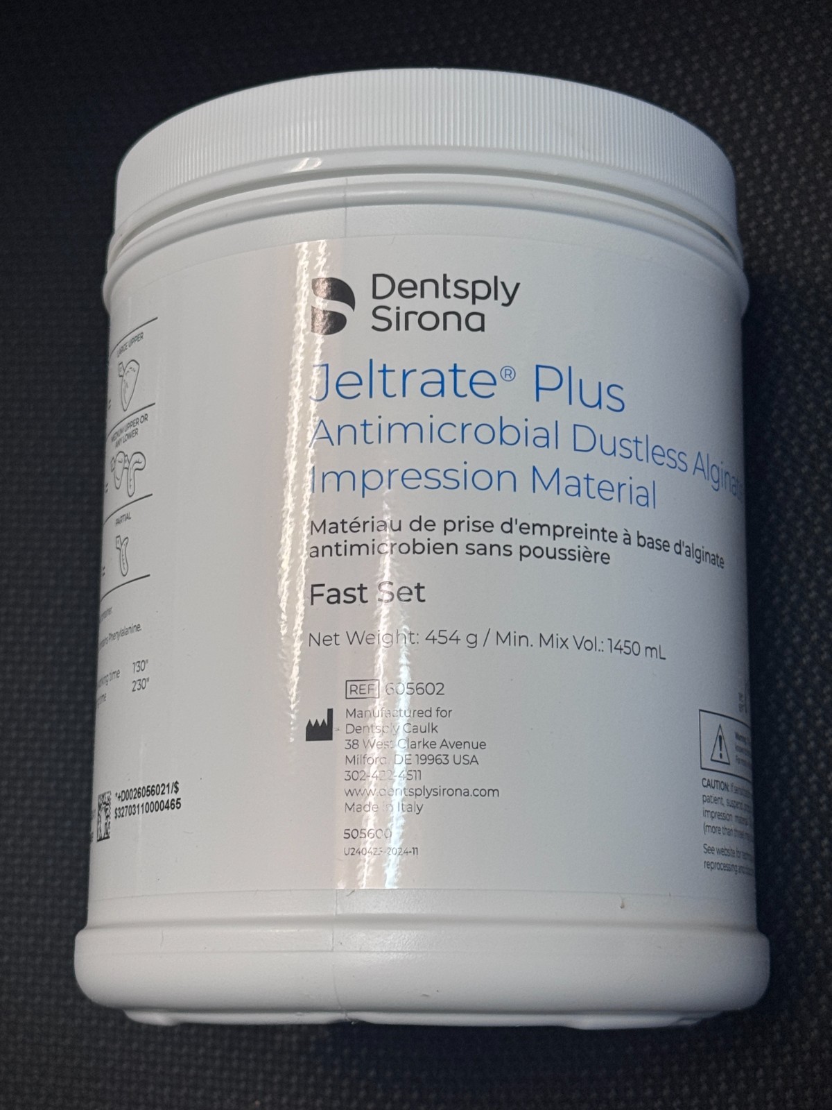 Dentsply Jeltrate Plus Antimicrobial Dustless Alginate Regular Set 1lb 605602