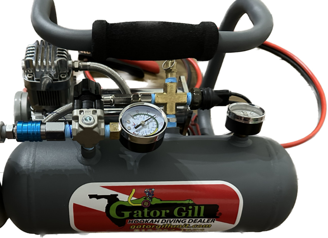 HOOKAH DIVING"GUPPY" 12 VOLT -1-gallon compact Dive Compressor 2.0 CFMs w/filter
