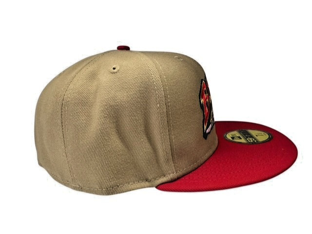 Buffalo Bisons New Era 9Fifty Hat Tan Red Minor League Baseball Fitted 7-1/2 NEW