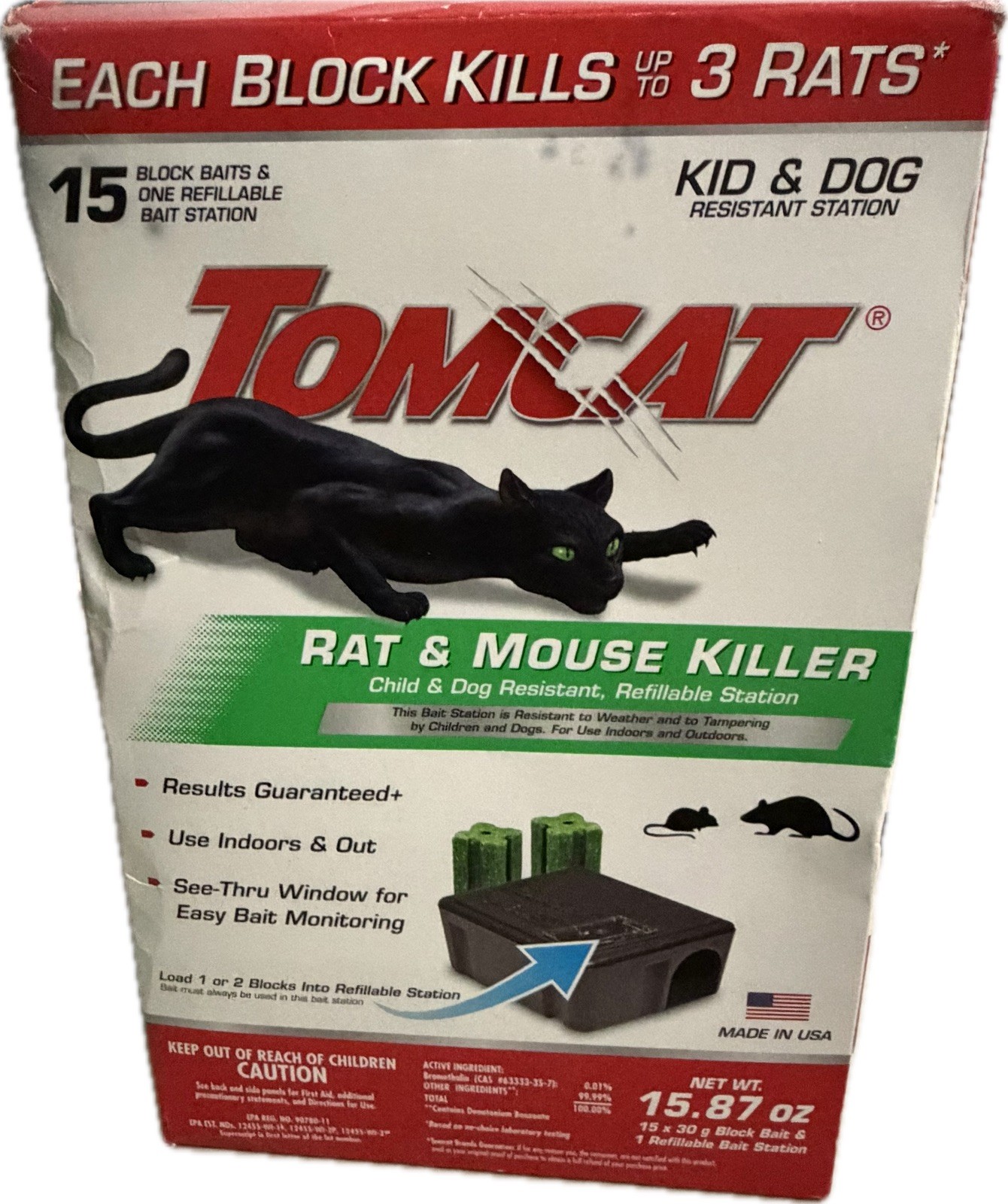Tomcat Rat & Mouse Killer, 1 Station and 15 Poison Refills