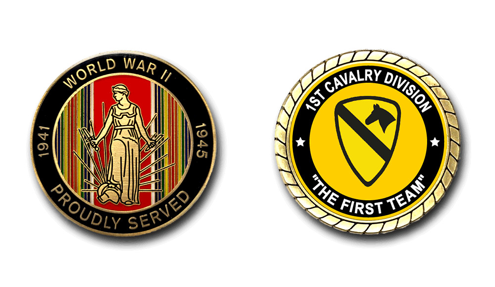 1st Cavalry Division "The First Team" WWII Service Challenge Coin