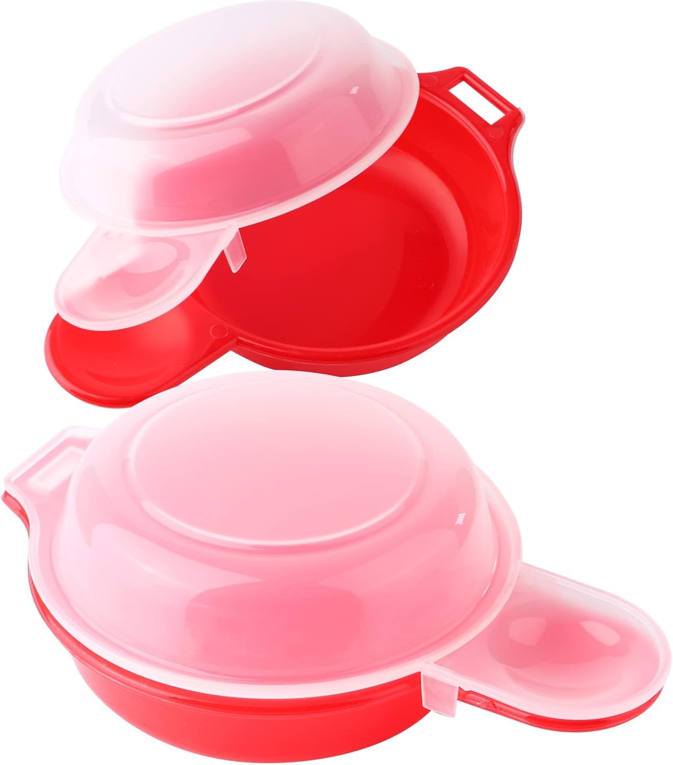 2 sets Microwave Egg Cooker,1 Minute Fast Hamburg Omelet Maker Red