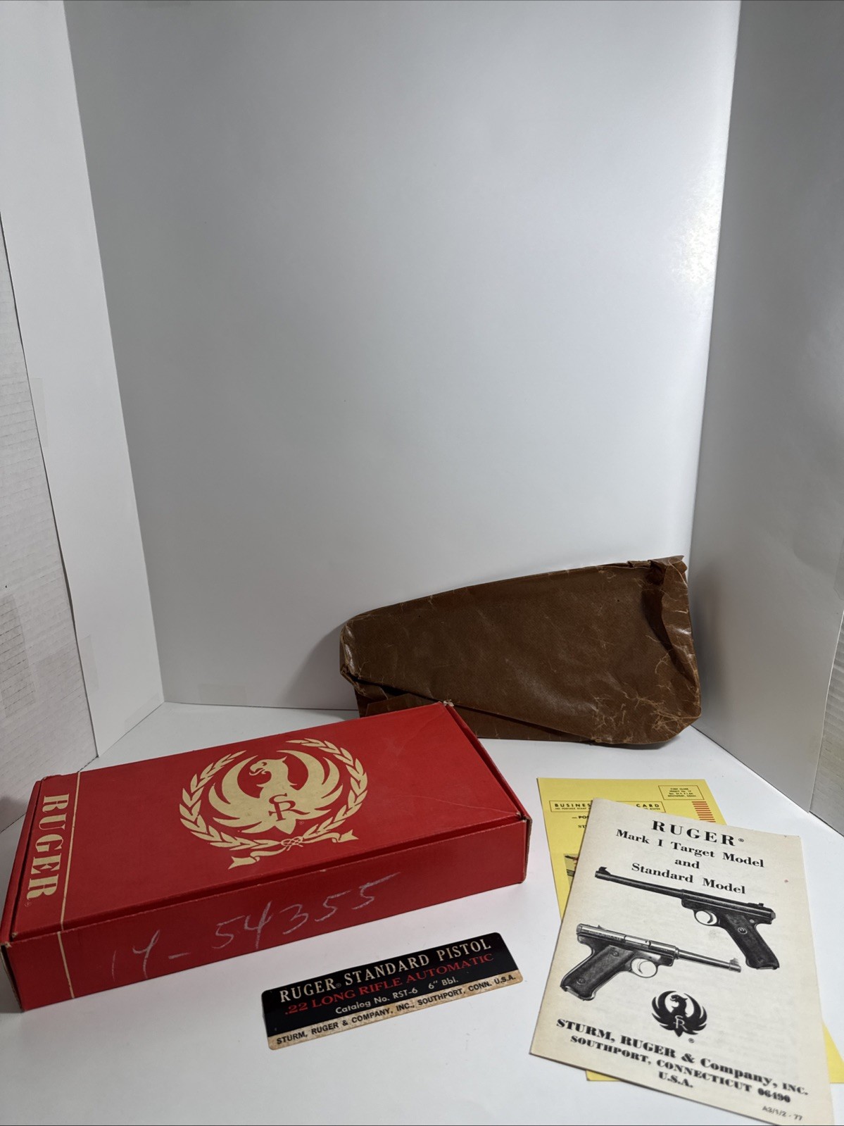 Vintage Ruger Standard Pistol Box 22 Long 4 3/4 Bbl.