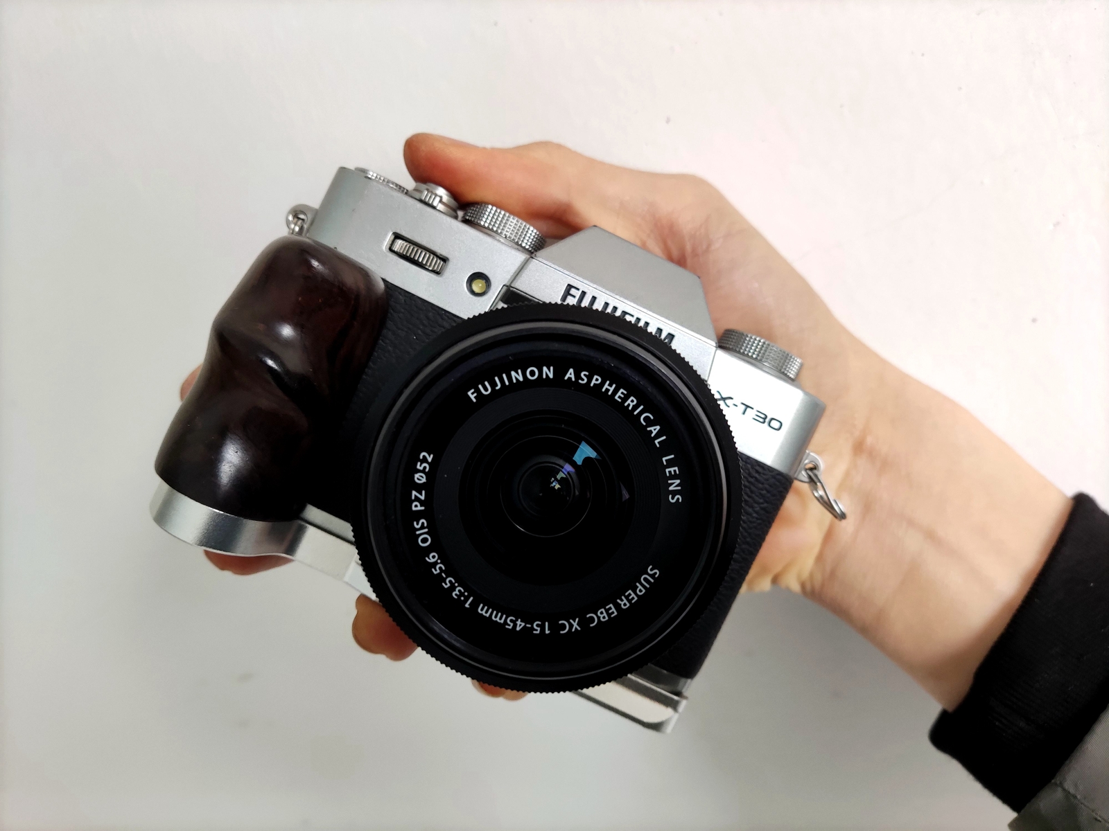 Handmade Wood L Hand Grip w/Aluminium Plate Base for Fujifilm XT20 XT30 XT30II
