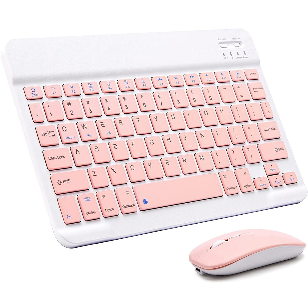 7 Colors Wireless Keyboard & Mouse Combo Bluetooth Slim Keyboard for PC/Laptop
